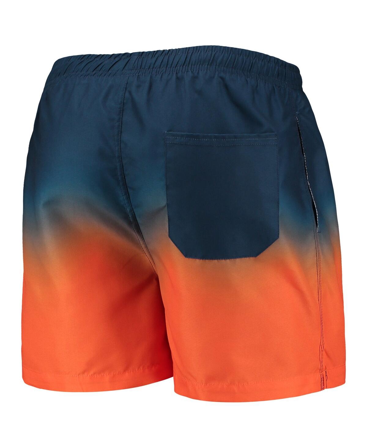 Shop Foco Men's  Navy, Orange Chicago Bears Retro Dip-dye Swim Shorts In Navy,orange
