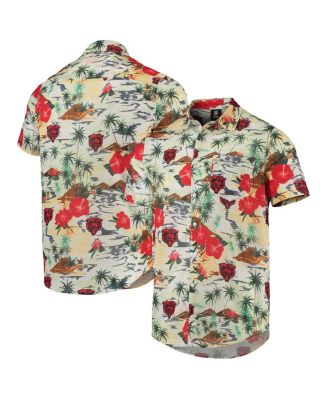 Chicago Bears FOCO Paradise Floral Button-Up Shirt - Cream