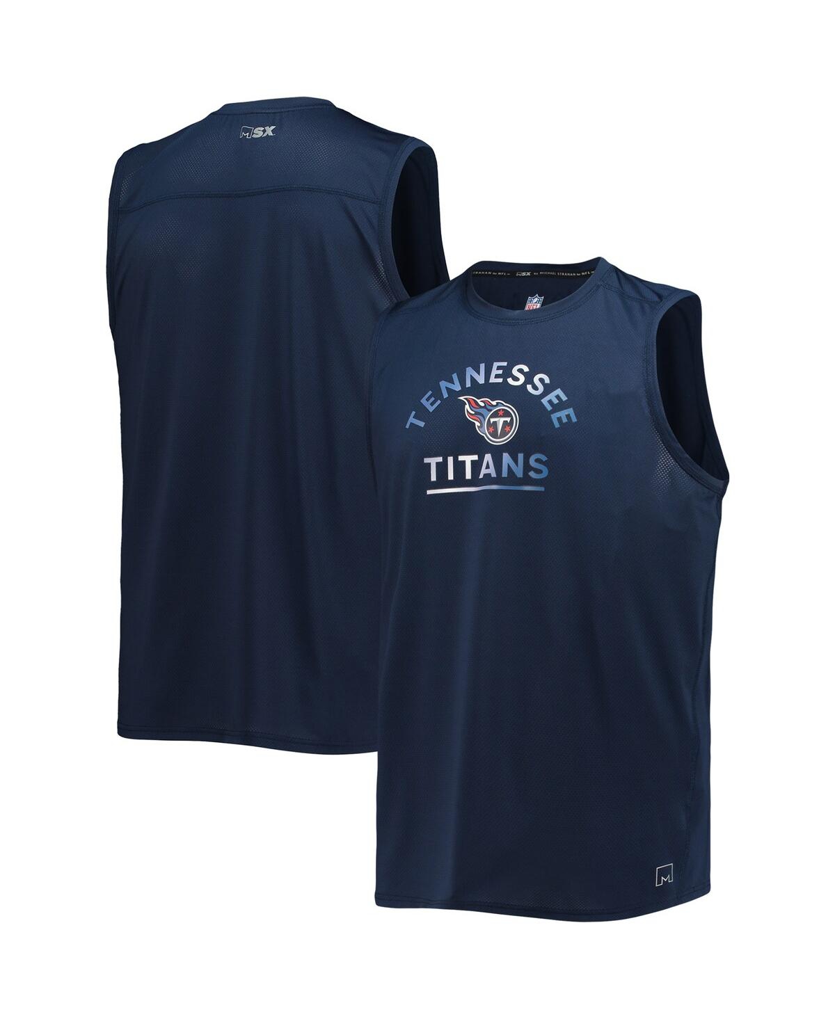 Msx By Michael Strahan Men's  Navy Tennessee Titans Rebound Tank Top In Navy