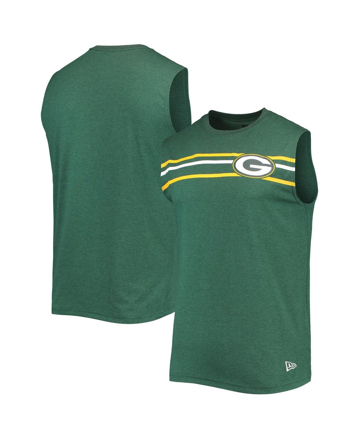 NEW ERA MEN'S NEW ERA GREEN GREEN BAY PACKERS BRUSHED SLEEVELESS TANK TOP 