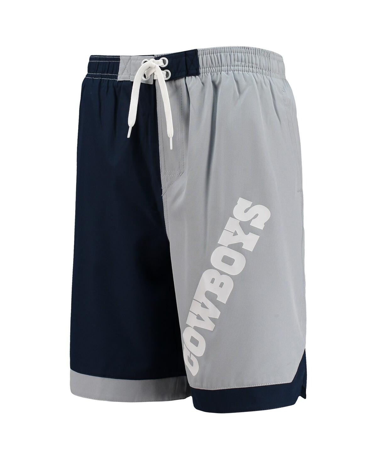 Outerstuff Big Boys Navy, Silver Dallas Cowboys Conch Bay Board Shorts In Navy,silver