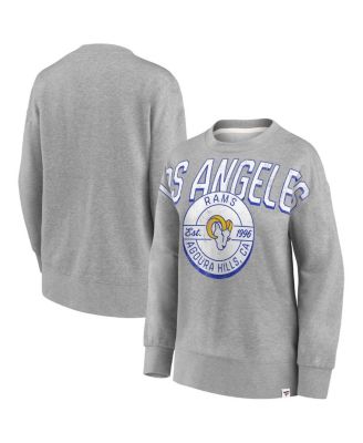 Women's Heathered Gray Los Angeles Rams Jump Distribution Pullover Sweatshirt
