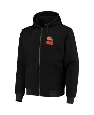 Men's Black Cleveland Browns Craftsman Thermal-Lined Full-Zip Hoodie