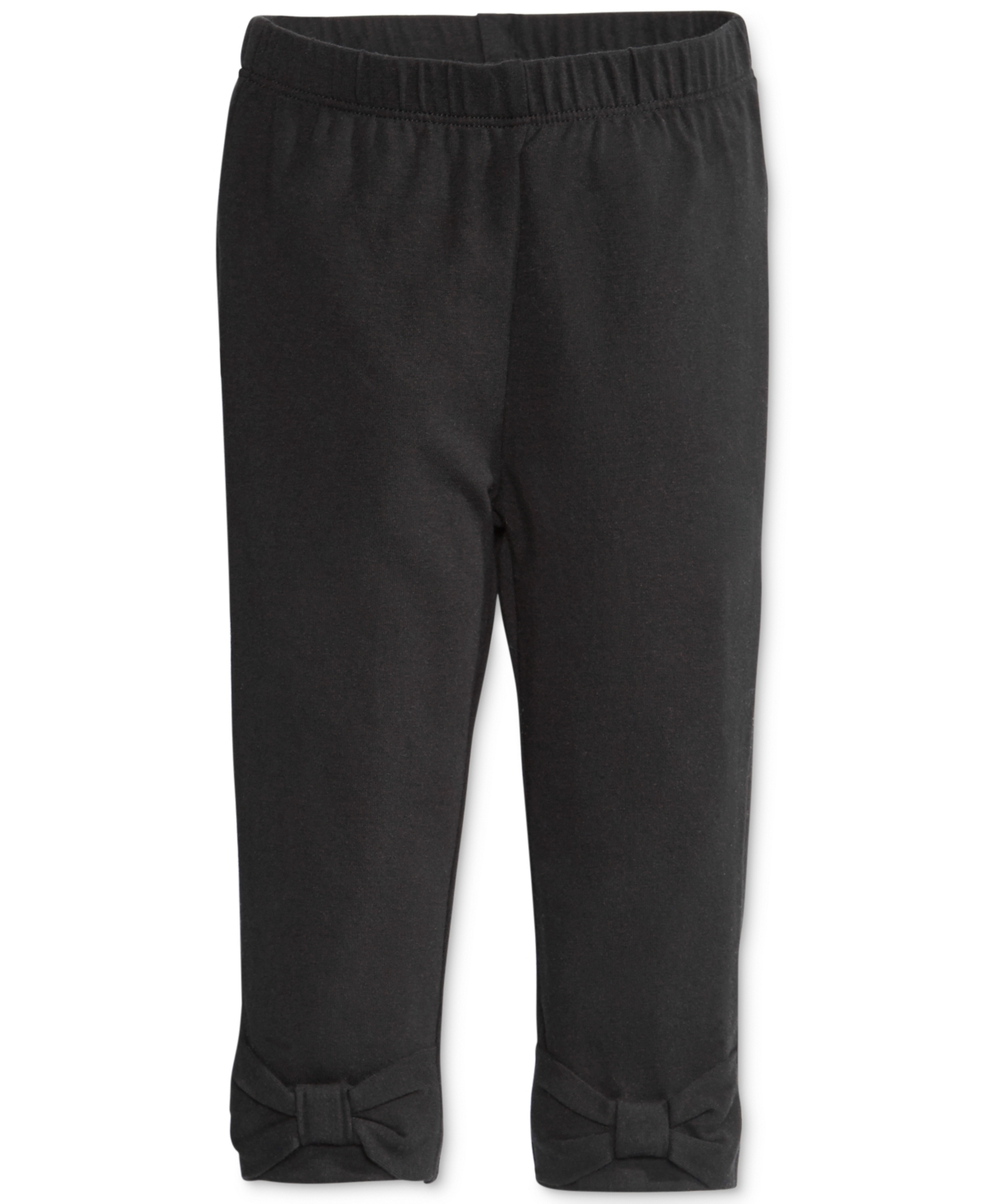 First Impressions Baby Girls Solid Bow Leggings, Created for Macy's - Deep Black