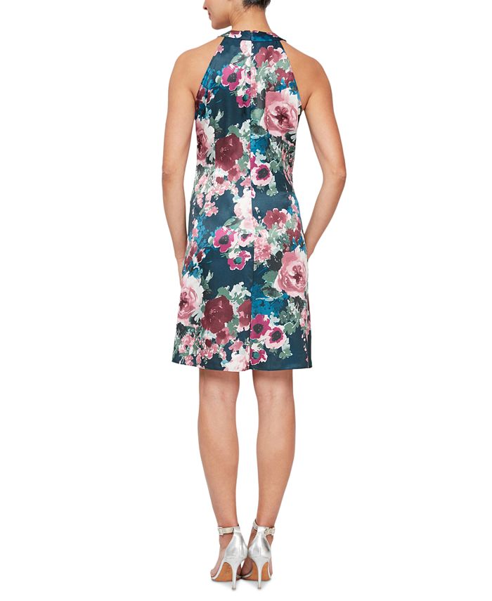 SL Fashions Women's Floral-Print Halter Dress - Macy's