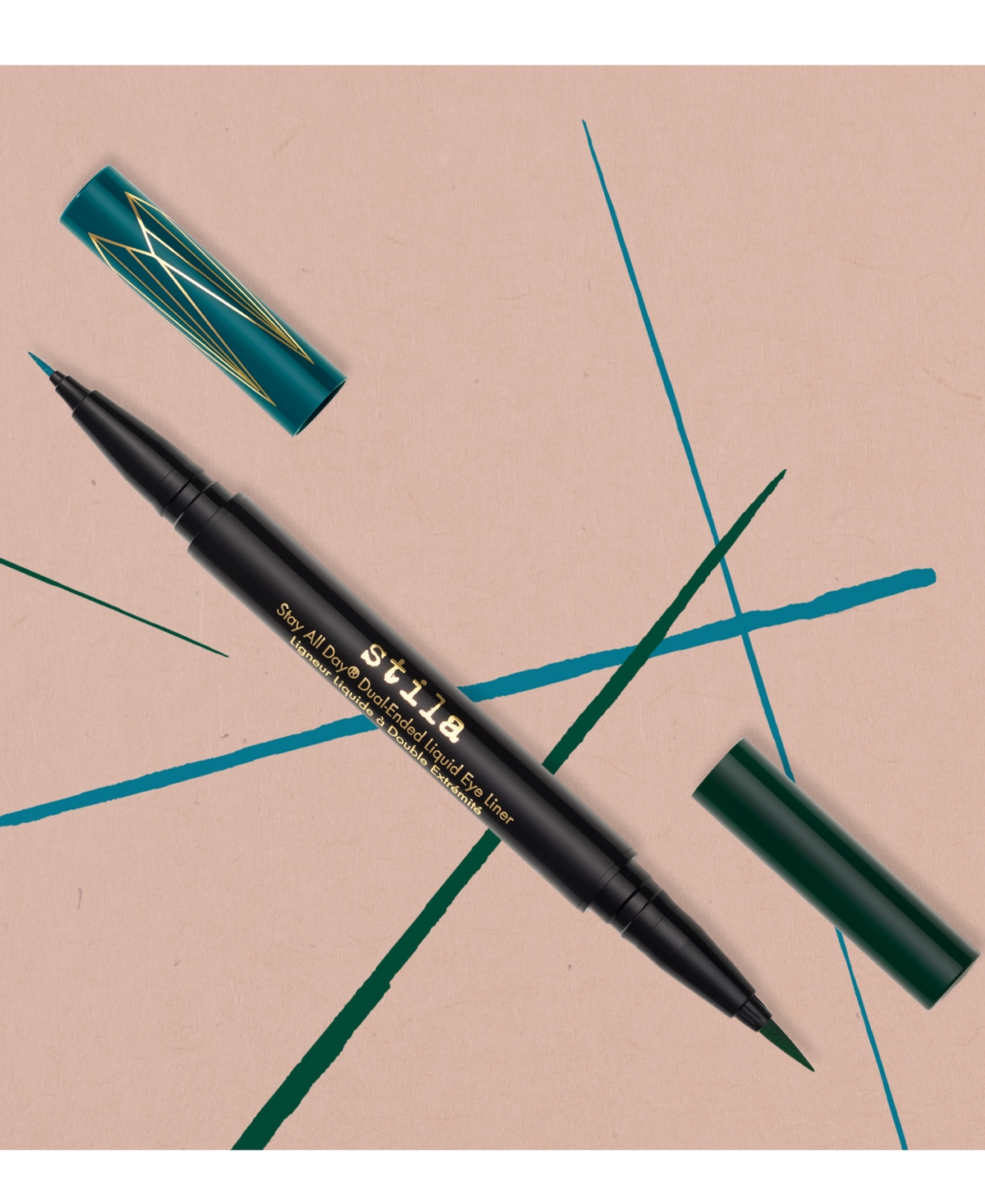 Shop Stila Stay All Day Dual-ended Liquid Eye Liner In Intense Black,snow [wn]