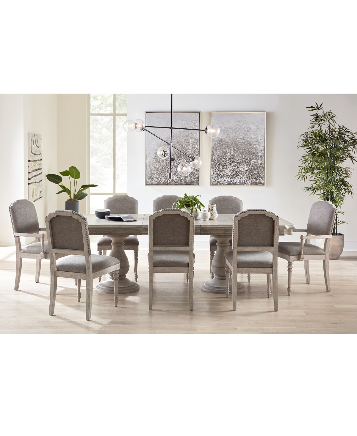 13052949 Anniston Dining 9-Pc. Set (Table, 6 Side Chairs, 2 sku 13052949
