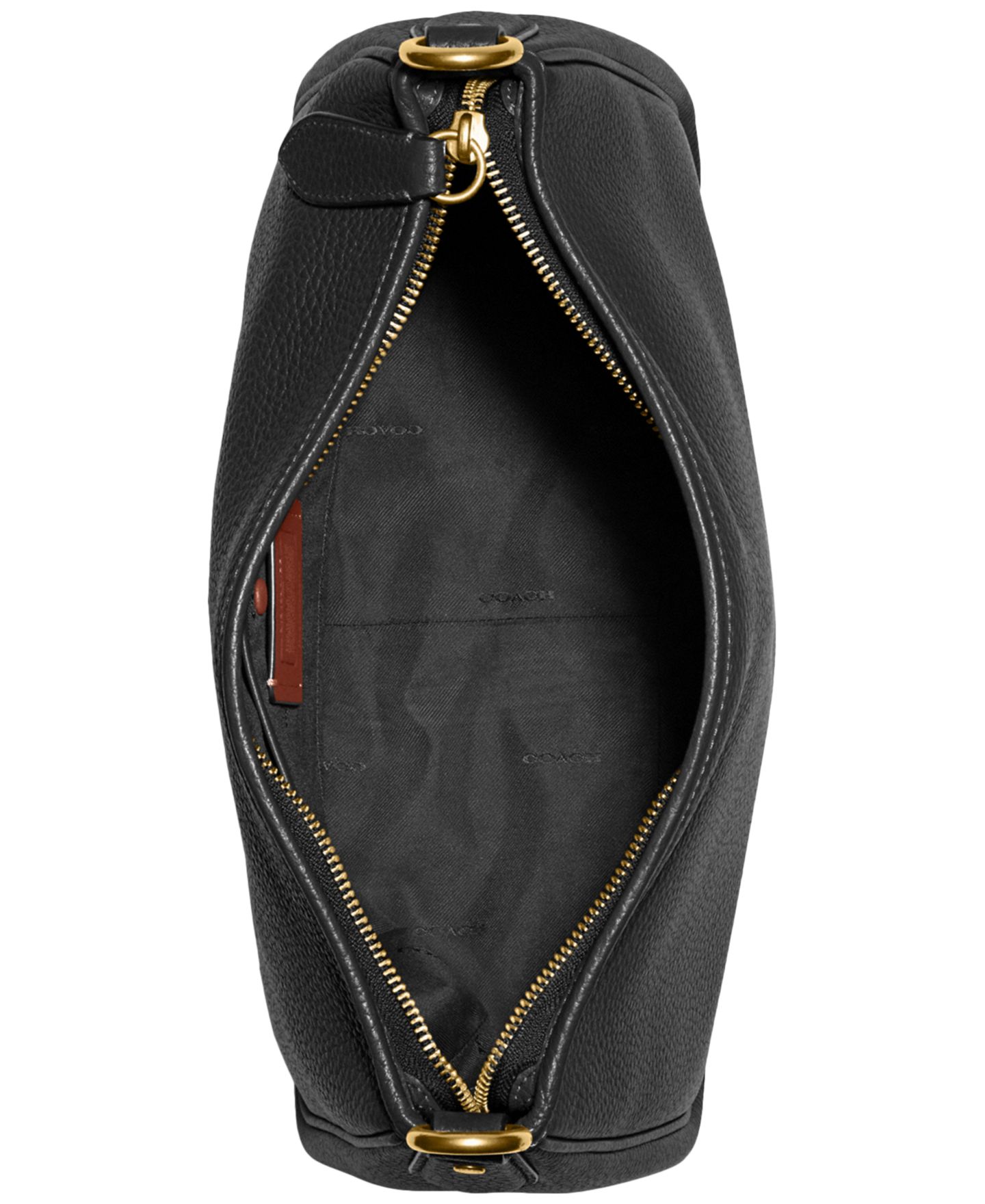 Женская сумка COACH Cary Medium Soft Pebble Leather Shoulder, цвет: Латунный / Чёрный — фото 6