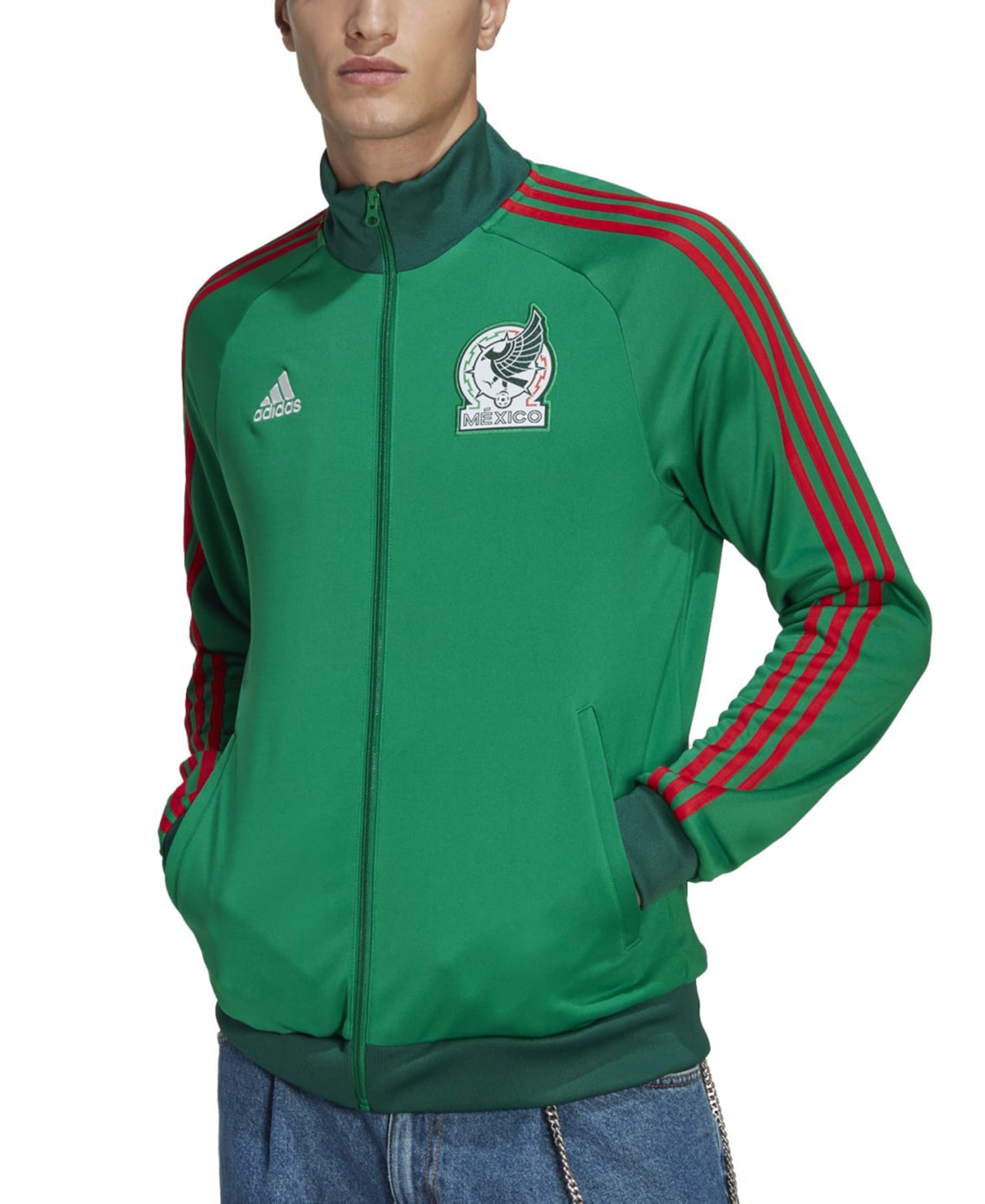 adidas Men's Mexico Dna 3-Stripes Regular-Fit Full-Zip French Terry Track  Jacket | Smart Closet