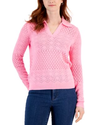 Charter Club - Women's Collared Pullover Sweater