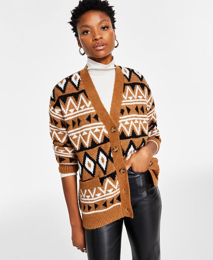 ToBeInStyle Women's V-Neck Button Front Cardigan - Mixed Knit, Long Sleeve, Casual Sweater (Poly/Rayon/Spandex) - View #4