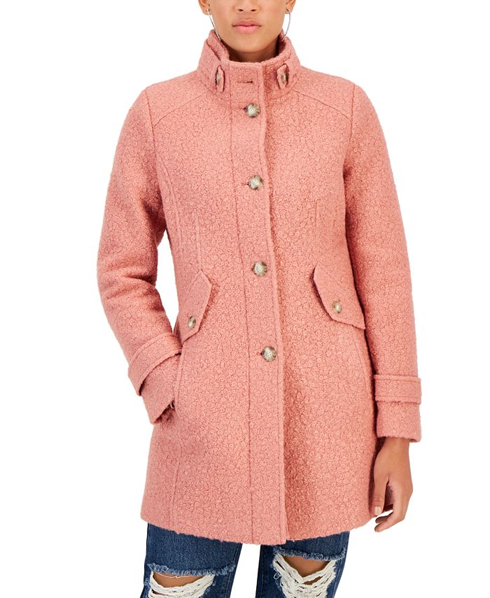 Maralyn & Me Juniors' Single-Breasted Boucl Coat & Reviews - Coats ...