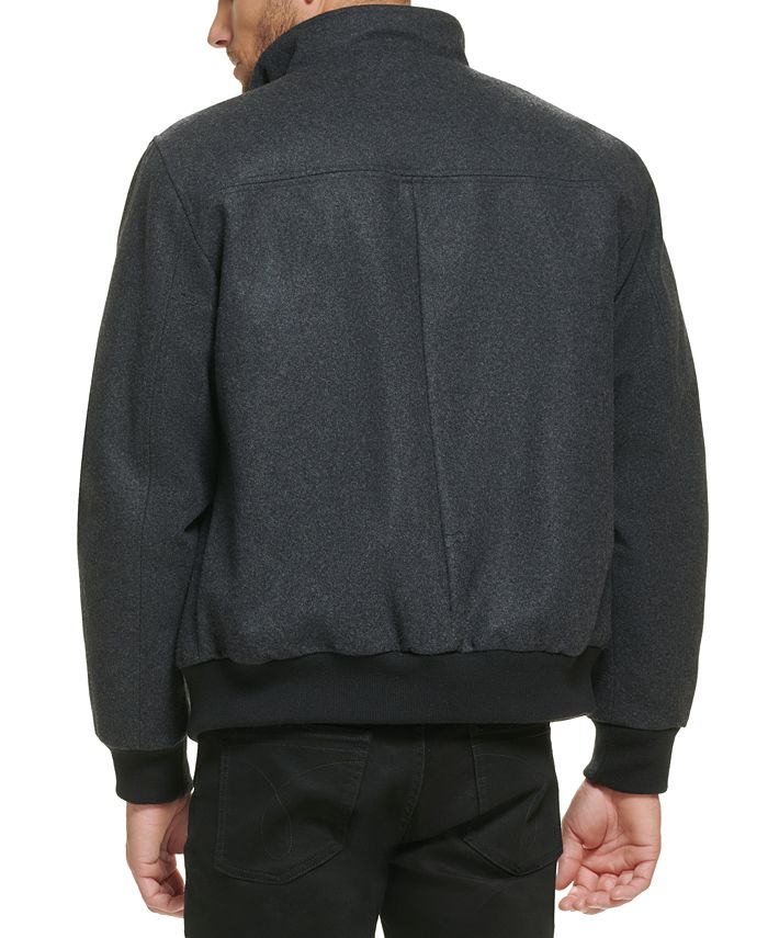 Calvin Klein Men's Wool Bomber Jacket With Knit Trim Macy's