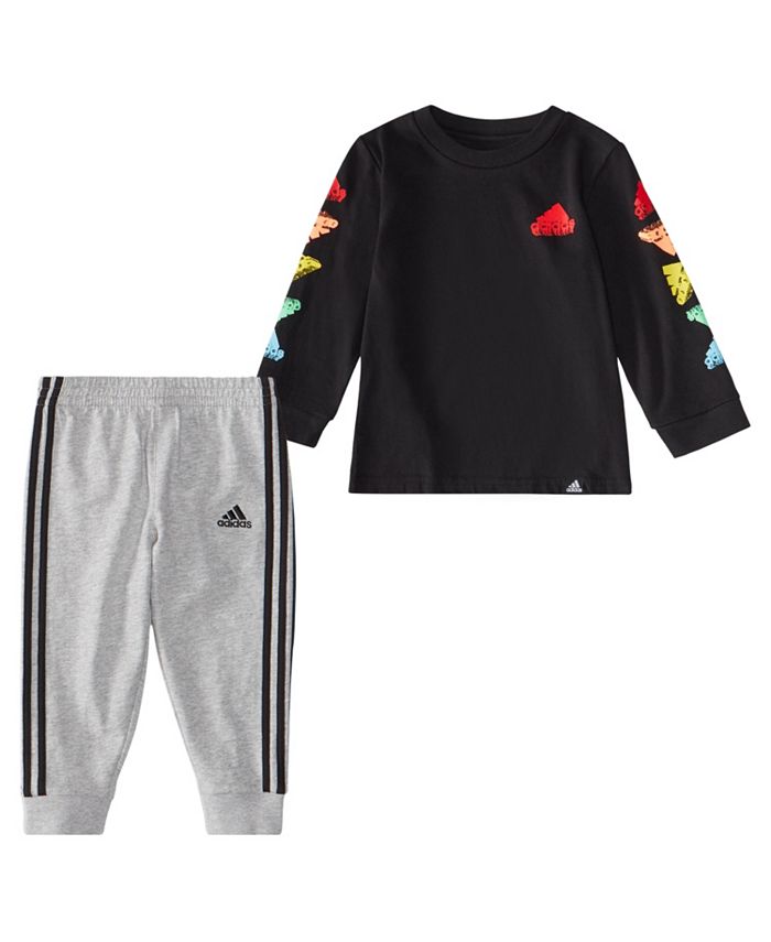 adidas Baby Boys Long Sleeve T Shirt and Joggers, 2 Piece Set & Reviews
