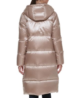 KARL LAGERFELD PARIS Women's Hooded Quilted Down Puffer Coat - Macy's