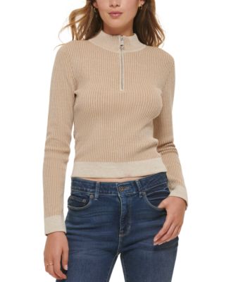 DKNY Jeans Women's Half-Zip Mock-Neck 