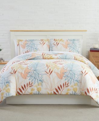 Tropic Leaf Down Alternative 3-piece Comforter and Sham Set - Macy's