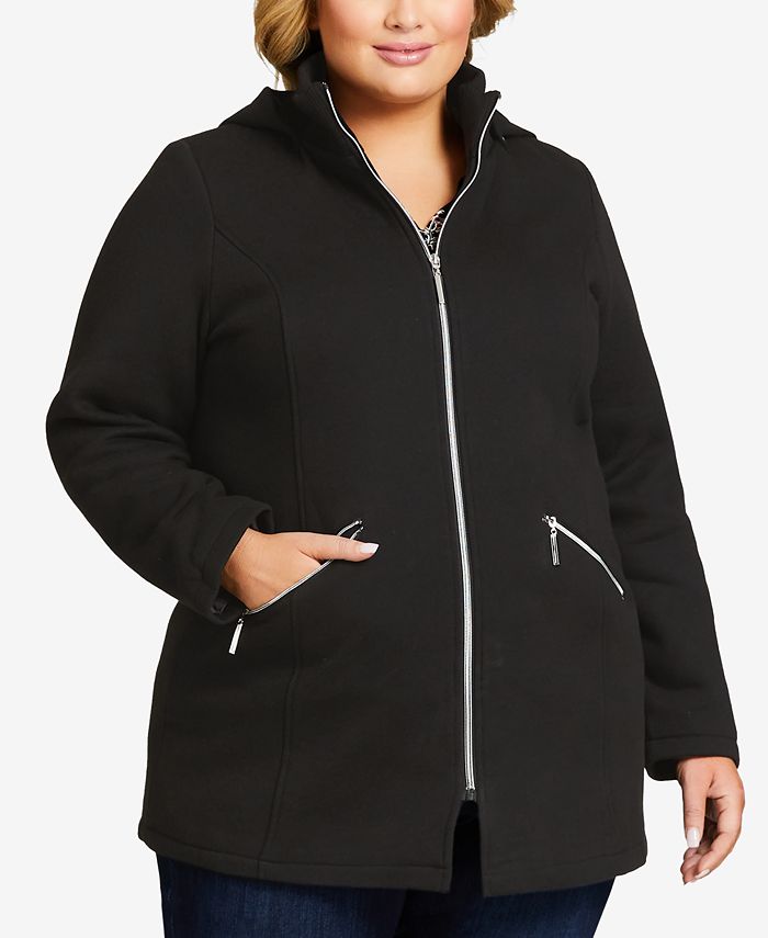 Avenue Plus Size Hooded Fleece Jacket Macy's