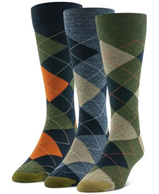 Gold Toe - Men's Carlyle Argyle Crew-Length Socks, 3-Pack