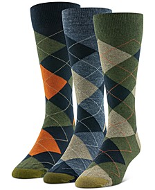 Men's Carlyle Argyle Crew-Length Socks, 3-Pack
