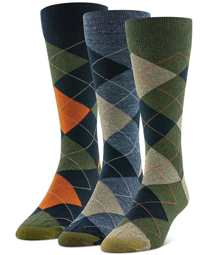 Gold Toe Men's Carlyle Argyle CrewLength Socks, 3Pack Macy's