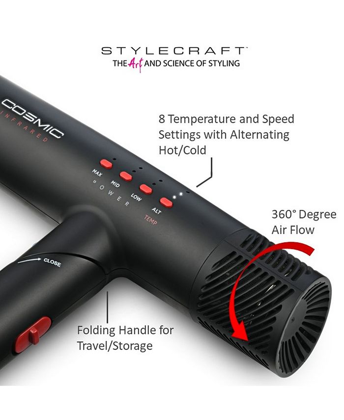 StyleCraft Professional Cosmic Professional Hair Dryer Matte Black