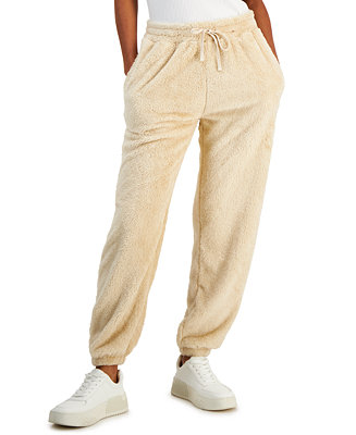 Crave Fame Juniors' High-Rise Double-Sided Woobie Joggers - Macy's