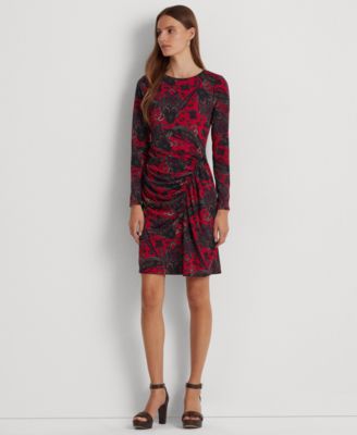 tory burch paisley jersey bow dress