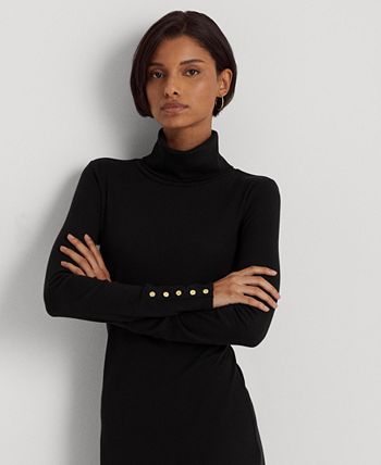 RALPH LAUREN Womens Black Long Sleeve Turtle Neck Sweater S 