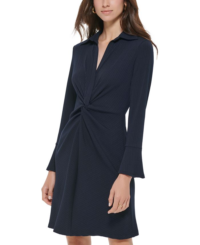 Tommy Hilfiger Petite Ribbed Knit BellSleeve Shirtdress Macy's