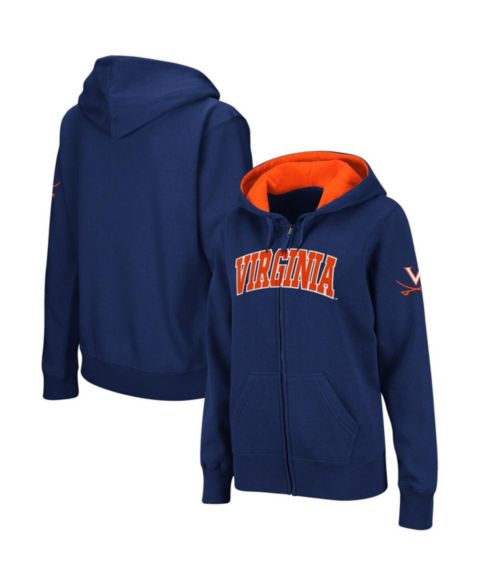 Женское худи Colosseum Navy Virginia Cavaliers Arched Name Full-Zip