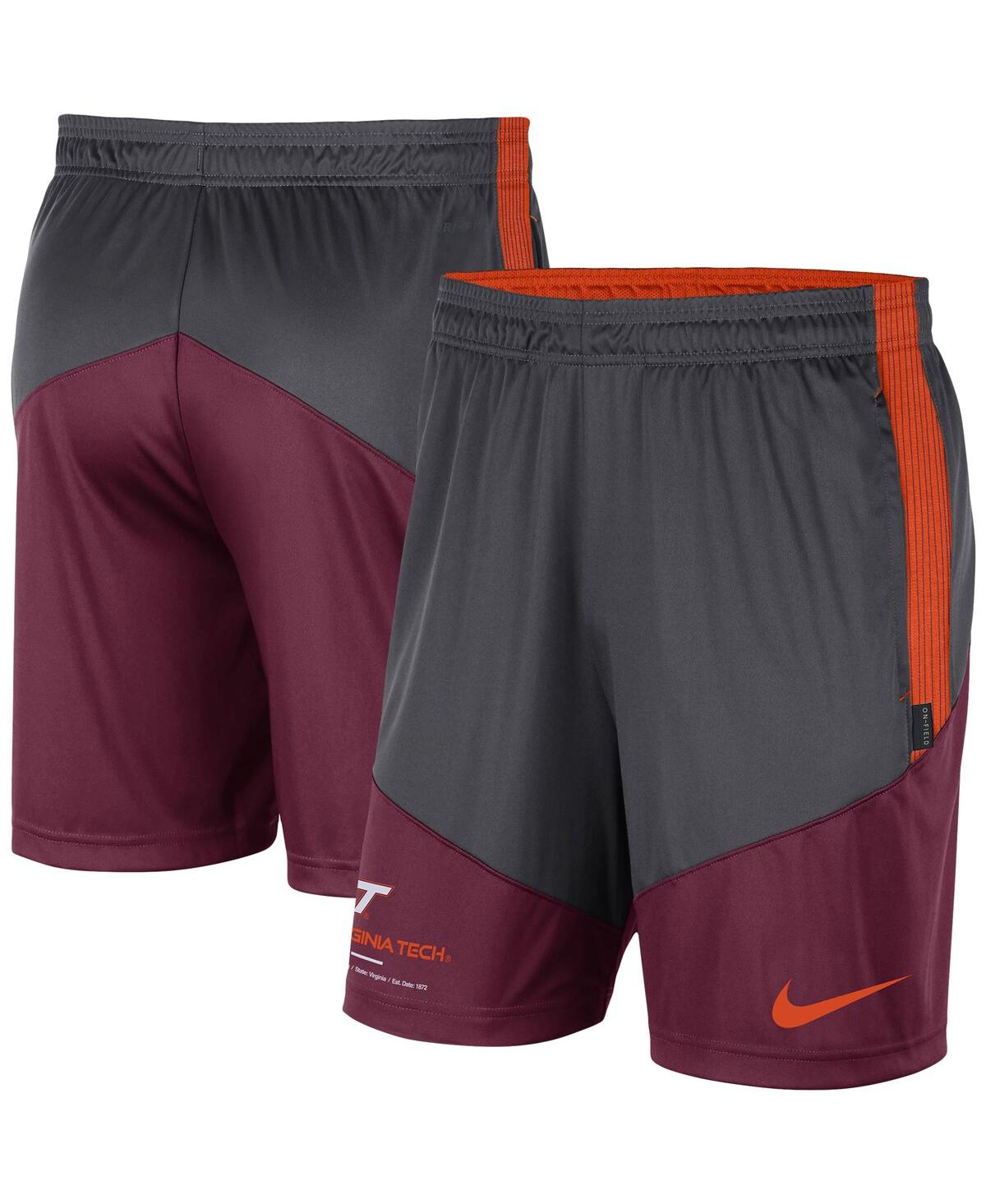Men's Nike Charcoal, Maroon Virginia Tech Hokies Team Performance Knit Shorts