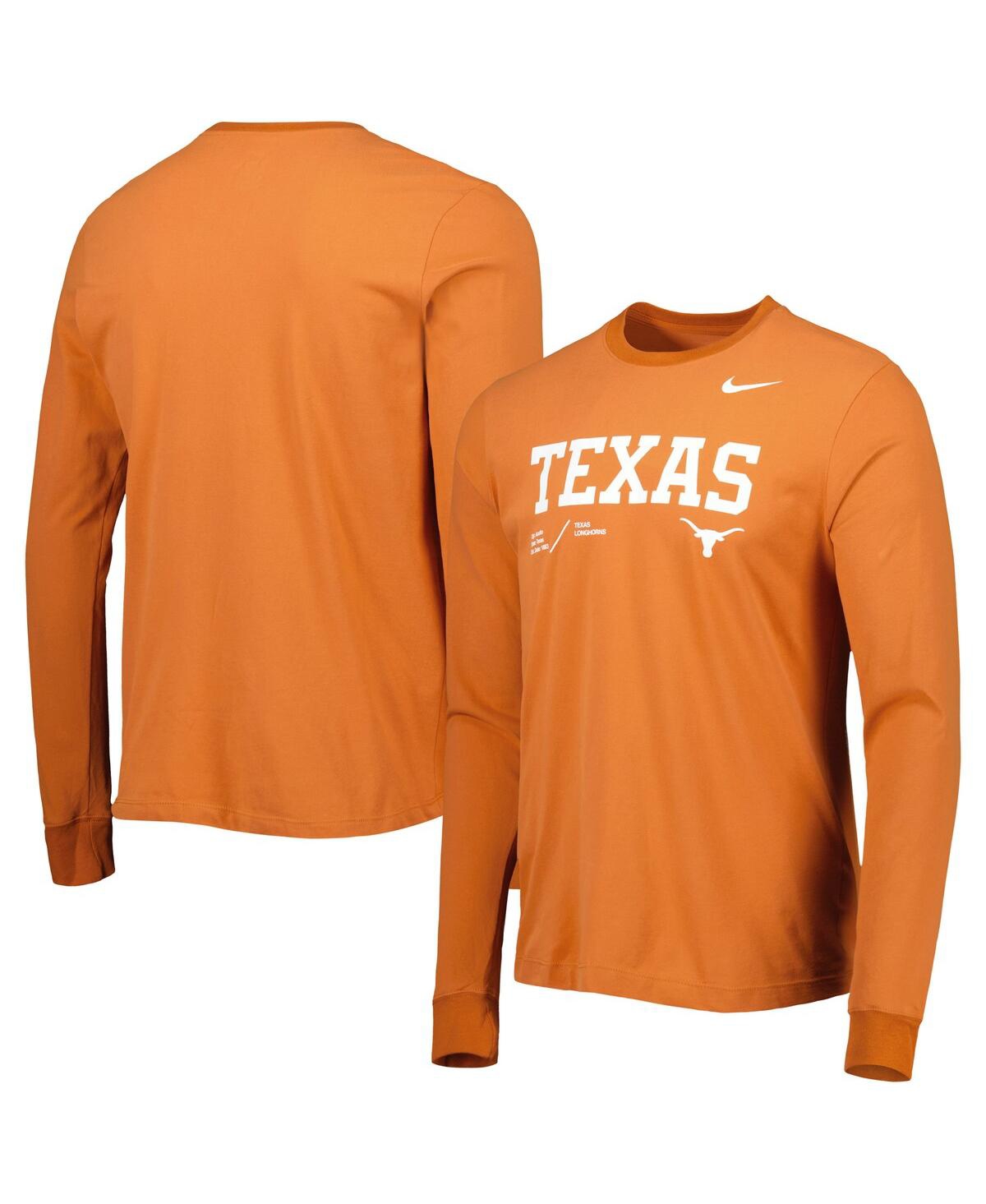 Men's Nike Texas Orange Texas Longhorns Team Practice Performance Long Sleeve T-shirt