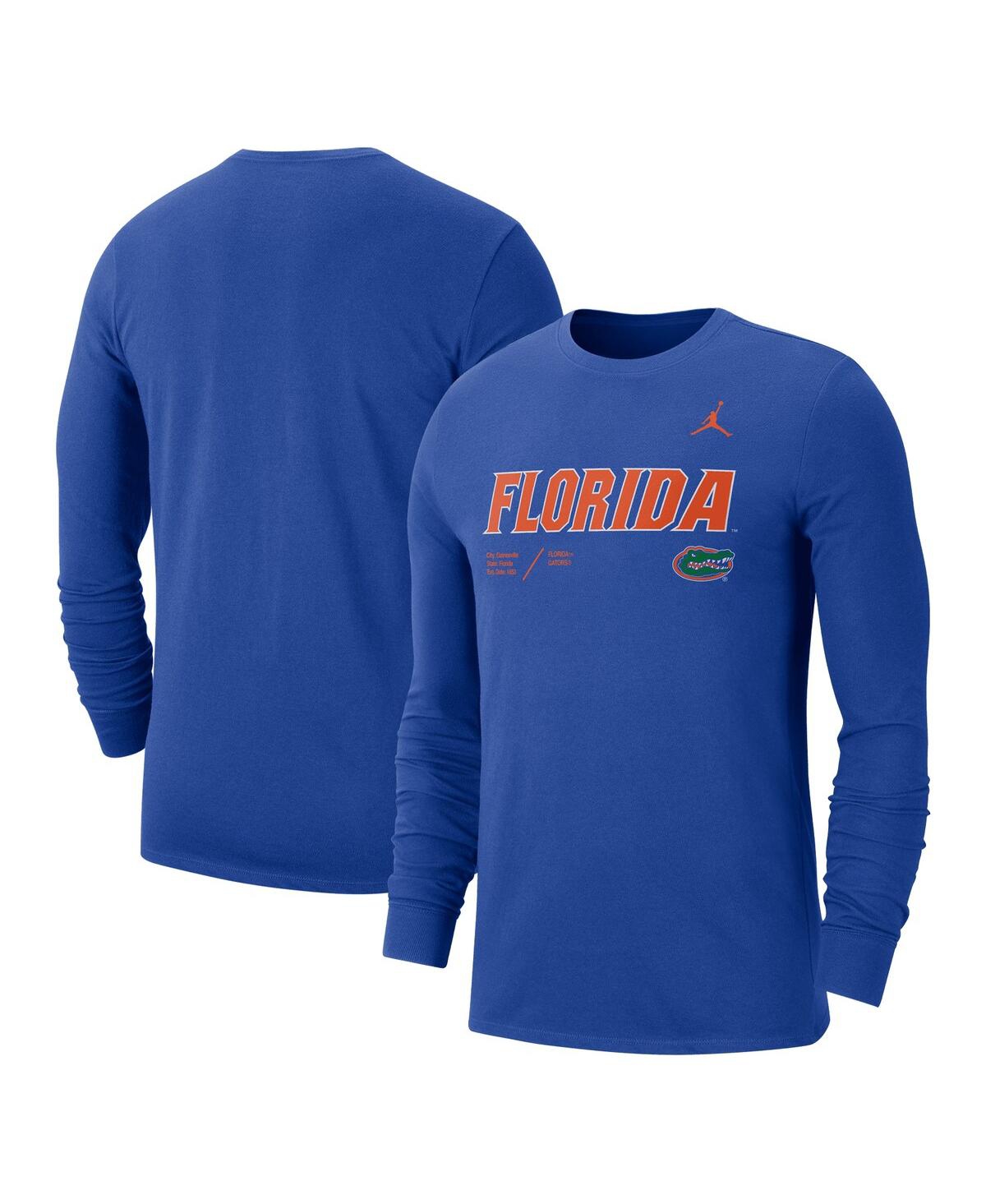 Jordan Men's  Royal Florida Gators Logo Practice Performance Long Sleeve T-shirt