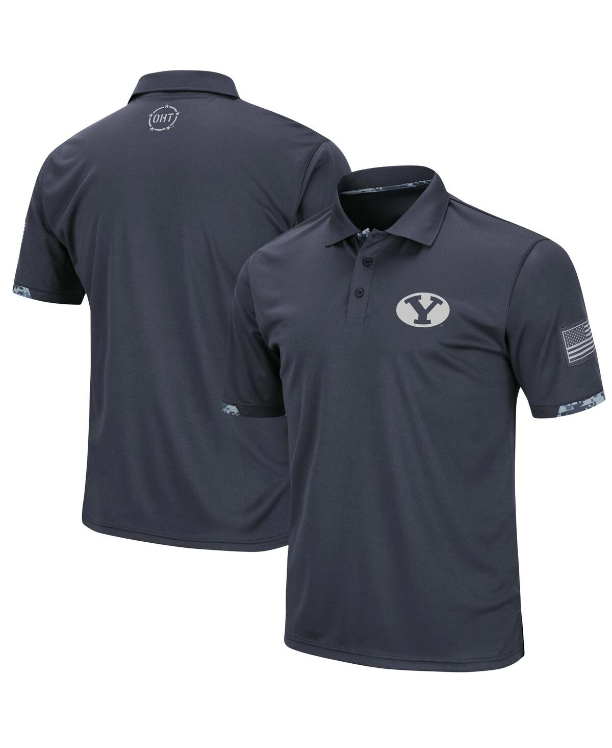 Men's Colosseum Charcoal Byu Cougars Oht Military-Inspired Appreciation Digital Camo Polo Shirt - Charcoal