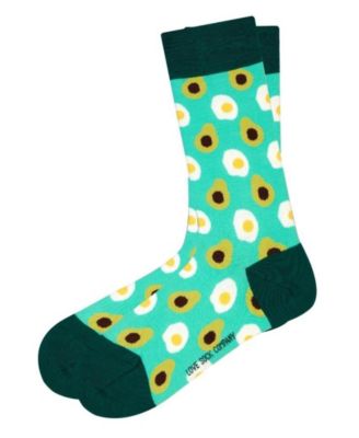 Women's Avocado W-Cotton Novelty Crew Socks with Seamless Toe Design, Pack of 1