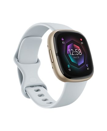Fitbit Sense 2 Blue Mist Soft Gold-Tone Smartwatch, 39mm - Macy's