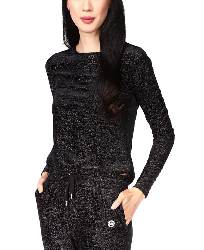 Michael Kors Women's Velvet Shimmery LongSleeve Top & Reviews Tops