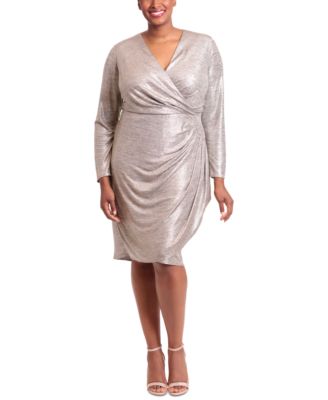 Metallic Jersey-Knit Draped Dress 