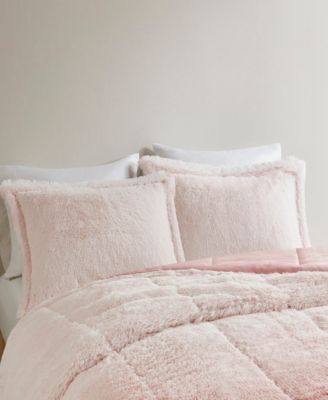 Brielle Ombre Shaggy Faux Fur 3-Pc. Comforter Set, King/California King