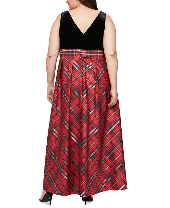 Plaid Belted A-Line Dress