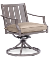 Closeout! Wayland Outdoor Swivel Chair, Created for Macy's - Outdura Remy Pebble