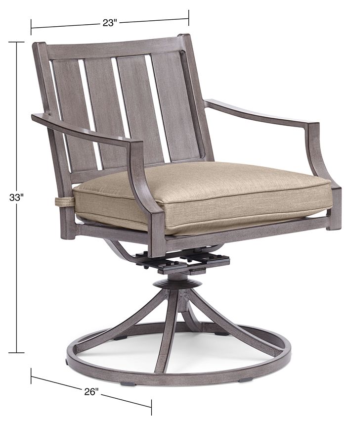 Agio Set of 4 Wayland Outdoor Swivel Chairs, Created for Macy's Macy's