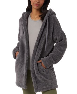 Hooded sherpa cardigan on sale