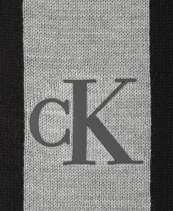Calvin Klein Men\'s Silicone Beanie Set Scarf - Logo Hat Macy\'s CK Monogram 