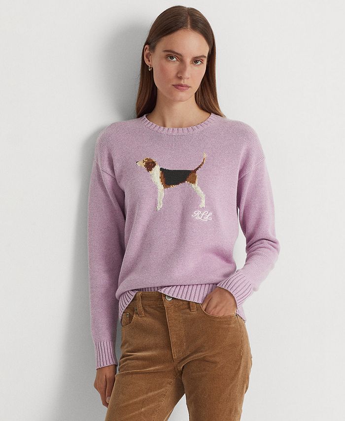 Lauren Ralph Lauren Intarsia-Knit Cotton Sweater & Reviews - Sweaters -  Women - Macy's