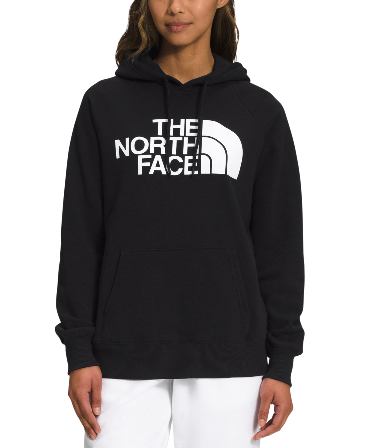 Shop The North Face Women's Half Dome Fleece Pullover Hoodie In Tnf Black,tnf White