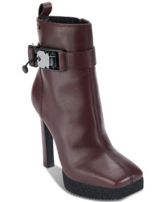 DKNY - Women's Zana Square-Toe Buckled Platform Booties