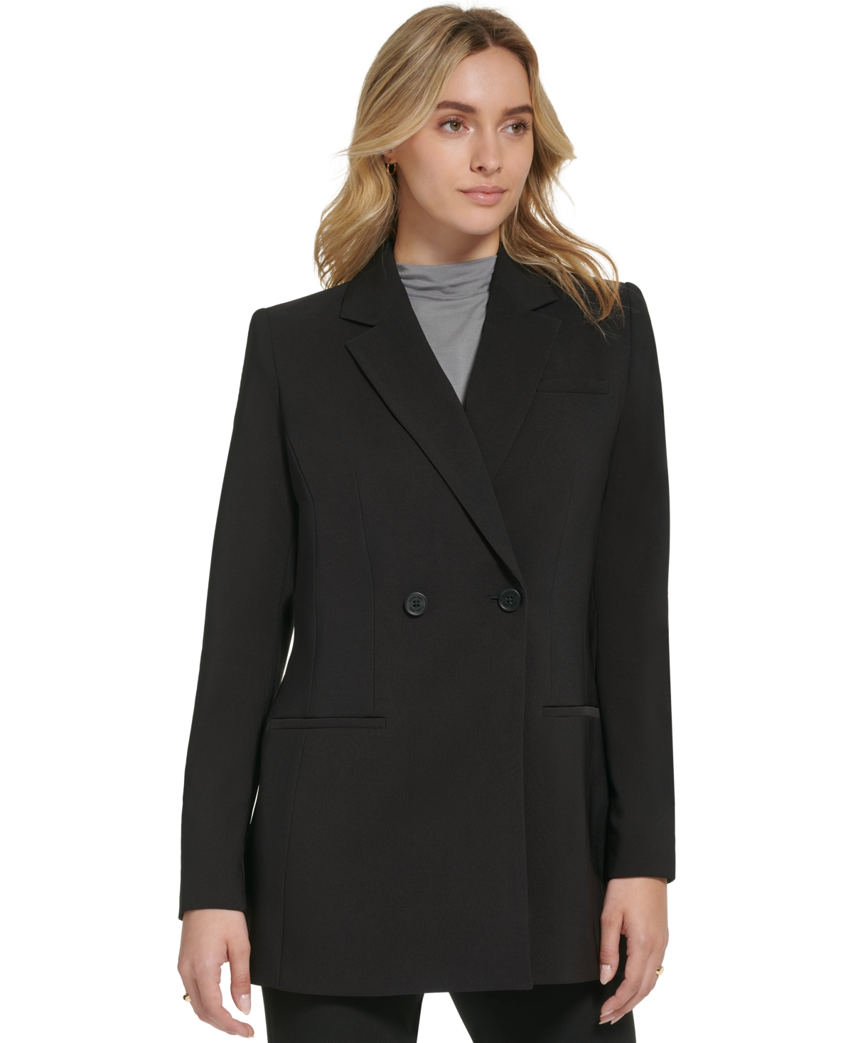 Calvin Klein Women's X-Fit Double Breasted Blazer