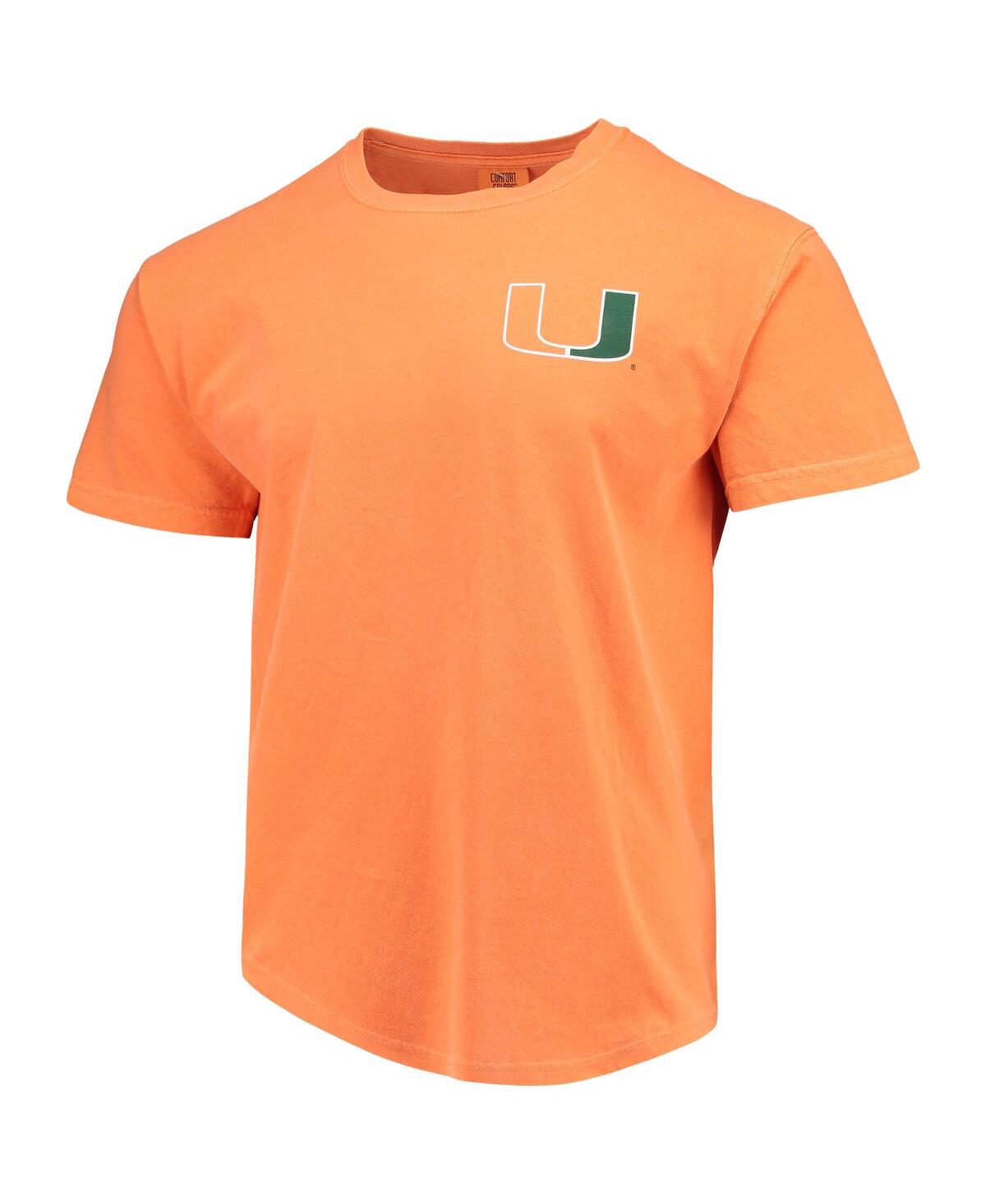 Men'sMiami Hurricanes Baseball Flag Comfort Colors T-shirt - Orange